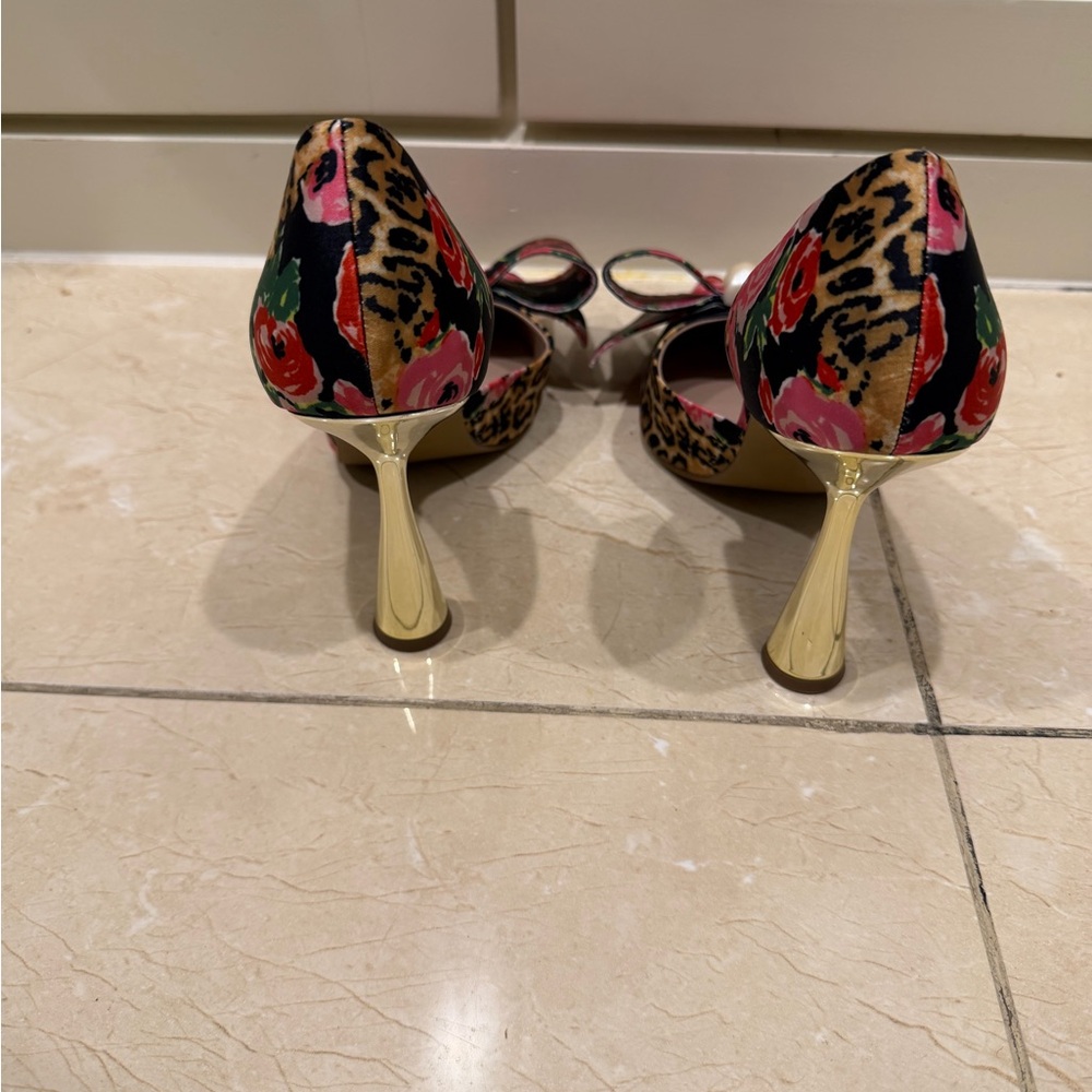 Betsey Johnson Kyliee Floral Bow Heels - Black and Pink - Picture 4 of 6